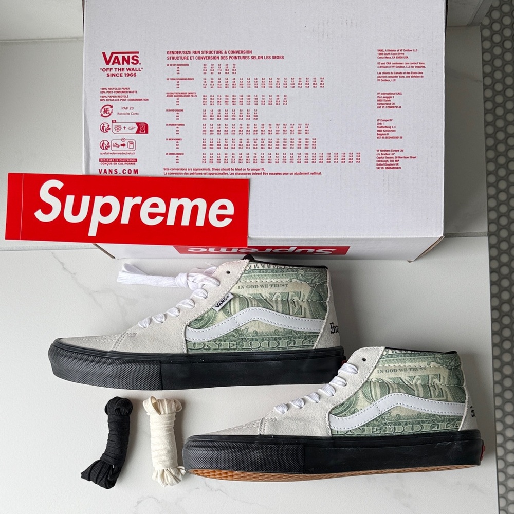 Supreme Vans Skate Grosso Mid “Dollar Bill” 💵 - Picture 10 of 12
